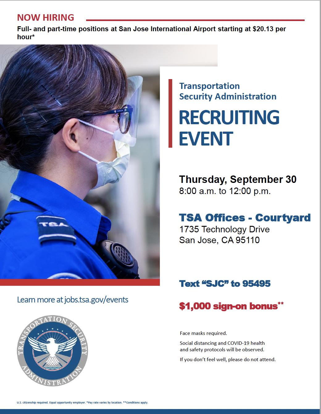 Transportation Security Administration RECRUITING EVENT work2future